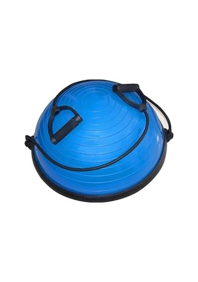 Slipt Bosuball Yarım Denge Topu, Pilates Aleti, Direnç Lastikli, Mavi, 46cm