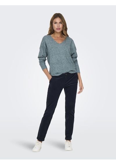 Vero Moda Only V Yaka Örme Kadın Kazak 15224360 Yeşil
