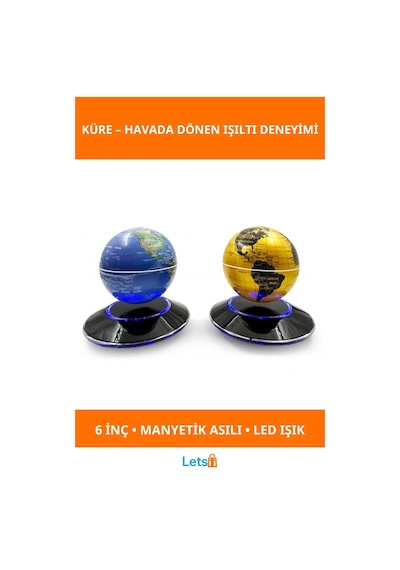 Manyetik Dünya Küre Işıklı Modern Dekoratif 6 İnç Diğer