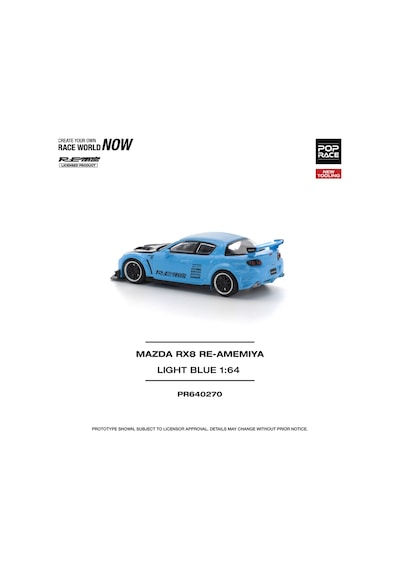 Pop Race Mazda Rx8 Re-amemiya Light Blue 1:64 Diecast Model Araba Pr640270