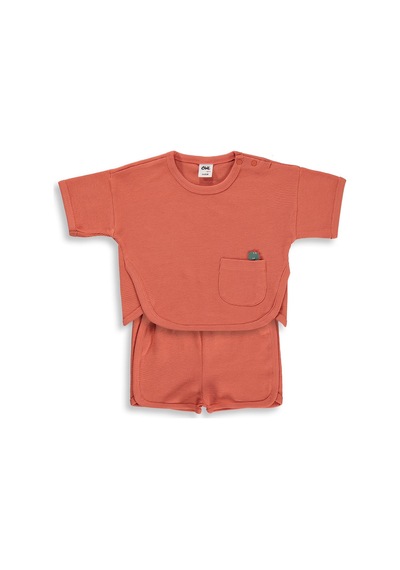 Civil Baby Cepli Basic 6-18 Ay Takım - Turuncu Kiremit