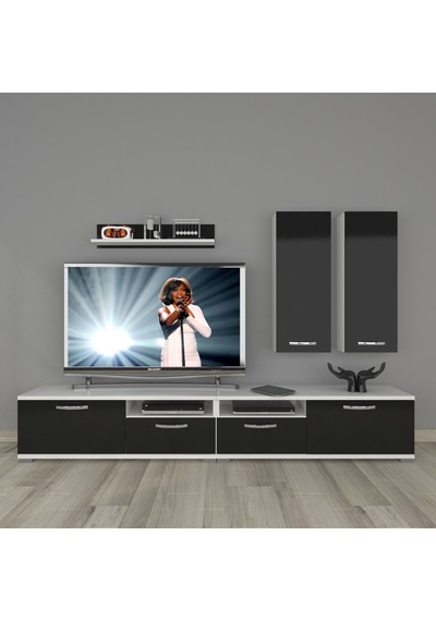 Decoraktiv Eko 5220d Mdf Tv Ünitesi Tv Sehpası Beyaz - Siyah