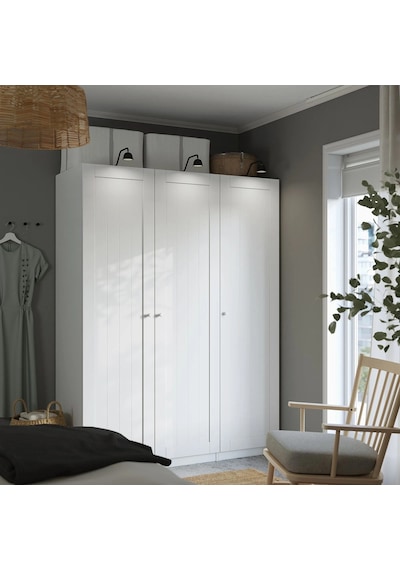 Ikea Beyaz Sağlam Kapaklı Gardırop 150x60x201 Cm