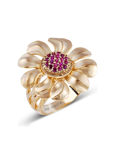 Kuyumcudukkani Özel Tasarım Otantik Gümüş Yüzük-10173-g-r 24 Gold