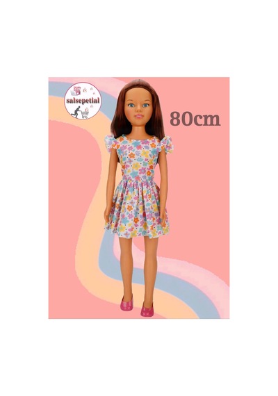 Büyük Boy Et Bebek 80cm Yürüyüş Arkadaşım Clara Bebek 80cm Oyuncak Bebek Çiçekli Elbiseli
