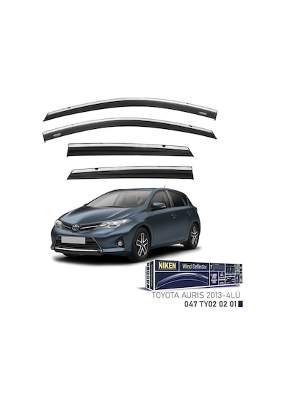 Niken Toyota Auris Cam Rüzgarlığı Kromlu 4&apos Lü 2013+ Sonrası