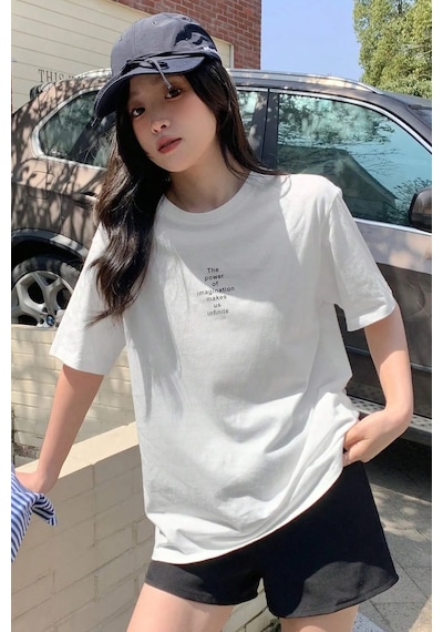 Unisex The Power Of Baskılı Tasarım Tshirt Beyaz
