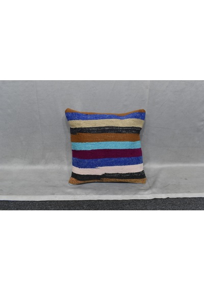 Zehra Abla Halı Yeni El Dokuma Dekoratif Kilim Kırlent Yastık Kılıfı 6806 Çok Renkli