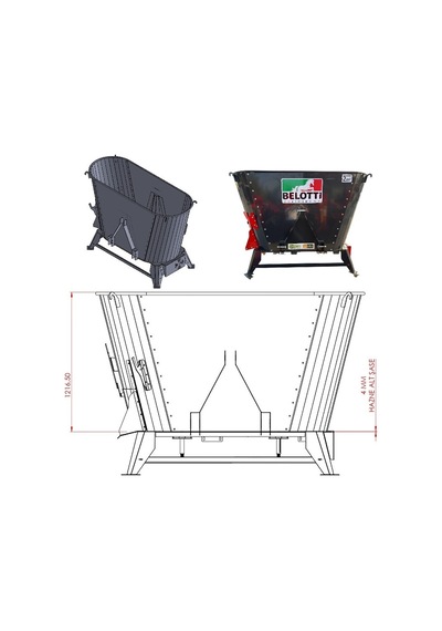 Belotti Karmator Elektrikli Yem Karma Makinesi 220 Volt-2 M³