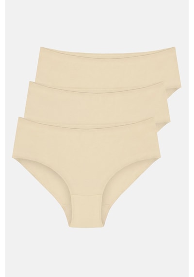 Suwen 3lü Pamuklu Basic Yüksek Bel Slip Külot St0040601a1413 Ten / Ten / Ten