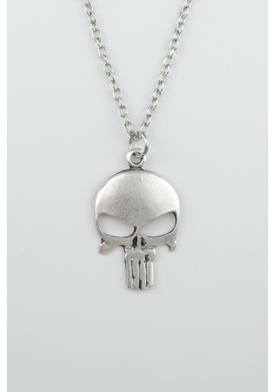 Punisher Cezalandırıcı Düz Zincir Kolye Gümüş