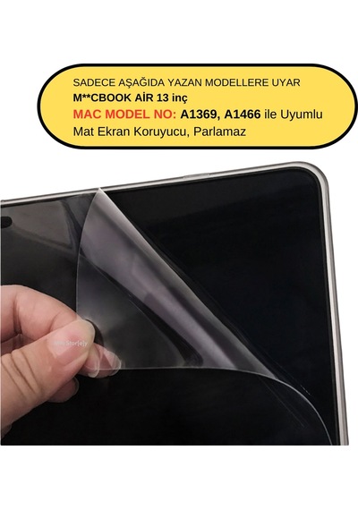 Mat Ekran Koruyucu Apple Uyumlu MacBook Air 13 İnç Eski Usb'li Model 2010-2017 A1369 A1466 İle