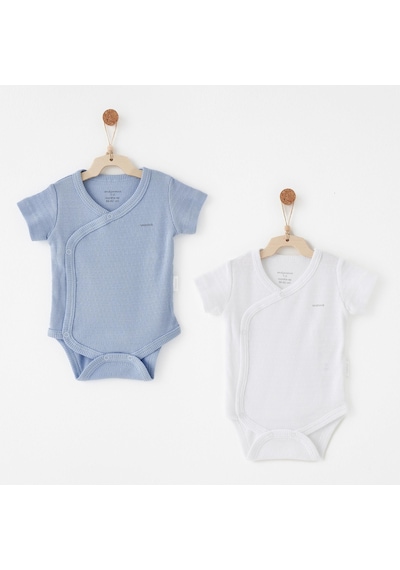 Andywawa Bebek Zıbın Body 2 Parça Anw-ac26763 Mavi-beyaz