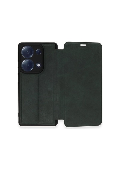Xiaomi Redmi Note 13 Pro 4g Kılıf Kapaklı Standlı Cüzdan Flip Cover - Koyu Yeşil