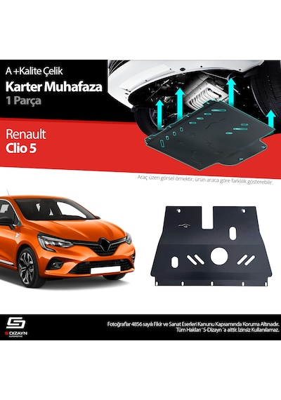 S-dizayn Renault Clio 5 Çelik Karter Muhafaza Koruma 2019-2025 A+ Kalite