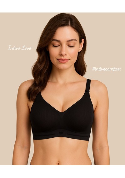 Intive Pureform Balensiz Dikişsiz Kopçasız Dokulu Seamless Bralet Siyah
