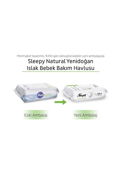 Sleepy Natural Yenidoğan Islak Havlu Mendil 60x6 360 Yaprak Tekli