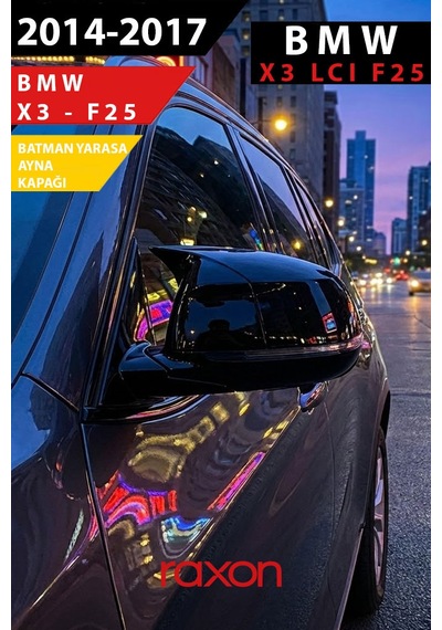 Bmw X3 Lcı F25 2014 2017 Batman & Yarasa Ayna Kapağı Parlak Piano Black Sport