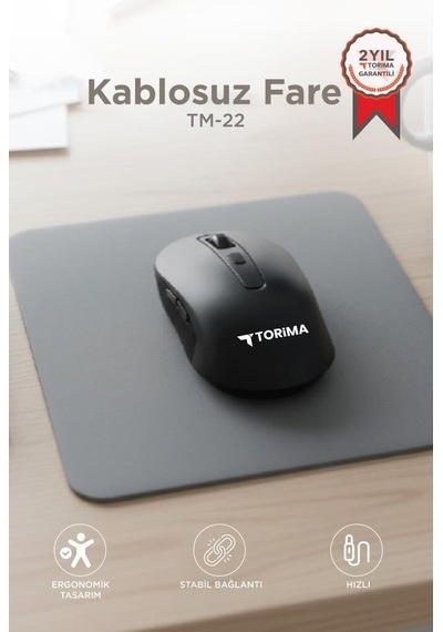Delux Serisi Kablosuz Mouse Usb Alıcılı Fare Tm22 Siyah Bilgisayar Donanım İş