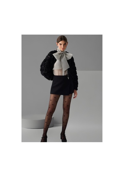 Penti Women Black Latest Fashion Pantyhose Bowtie