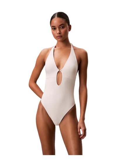 Calvin Klein Kadın Beyaz Derin V Yaka Mayo Lv00q61126-15837