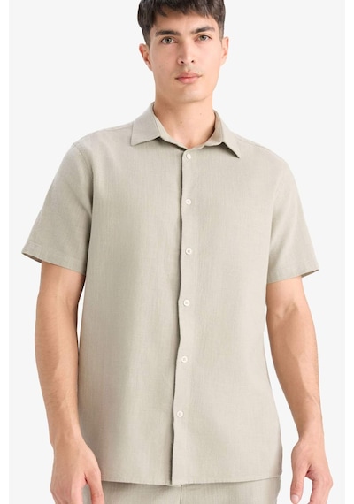 Defacto %100 Pamuk Regular Fit Polo Yaka Yazlık Kısa Kollu Gömlek D8613ax25smkh418 Haki