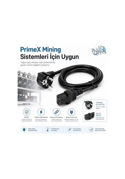 Lexroo Px-p418 1.5 Metre Lüks Power Kablosu, 3x1.5mm Kalın Full Bakır Psu Güç Kablosu Standart
