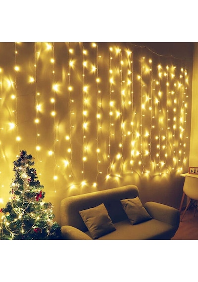 Yılbaşı Işığı Gün Işığı Led Işık Salkım Led Işık 12 Dallı 3x3 Metre Modlu Eklemeli Dekor Noel Işığı