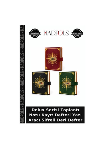 Delux Serisi Toplantı Notu Kayıt Defteri Yazı Aracı Şifreli Deri Defter Çok Renkli