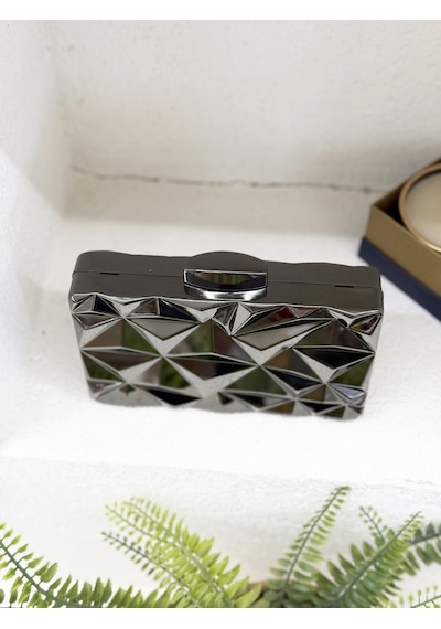Nurkaraca 25y9773 Metal Kasalı Abiye El Çantası Kadın 18x11cm