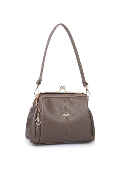 Nas Bag Burslu Klipsli Vintage Omuz Ve Çapraz Çanta 23x20 Cm Ebatlarındadır Vizon Victoria