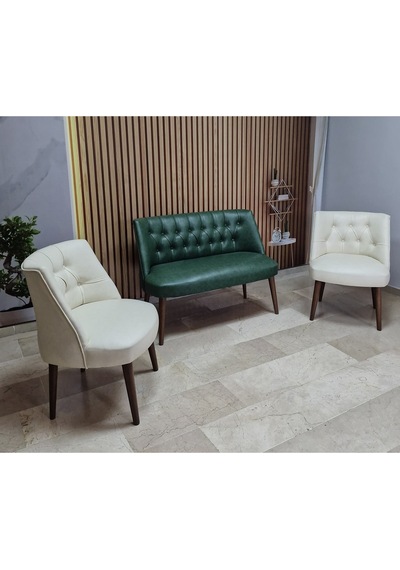 Azra Mobilya Deri Çay Seti Koltuk Takımı - Bekleme Salonu - Cafe Mobilya - Ofis Mobilya - Balkon Mobilya Yeşil-krem Azra Mobilya Deri Çay Seti Koltuk Takımı - Bekleme Salonu - Cafe Mobilya - Ofis Mobilya - Balkon Mobilya Yeşil-krem
