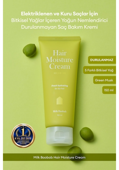 Elektriklenen Saçlara Yoğun Nemlendirici Durulanmayan Saç Kremi Mılk Baobab Hair Moisture Cream