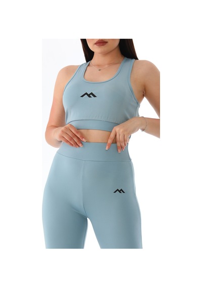 Everest  Spor Sukuba Kumaş Yüksek Bel Kaplı Badi & Lastikli Mavi