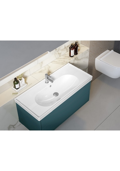 Turkuaz Seramik Cerastyle Arya 100 x 45 CM Etajerli Lavabo