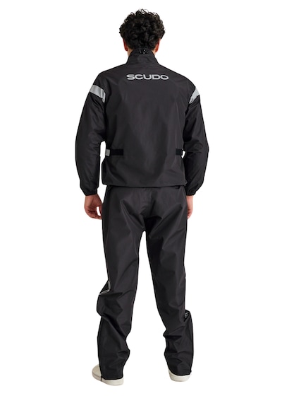 Scudo Peru Siyah Alt Üst Motosiklet Yağmurluğu - 2xl