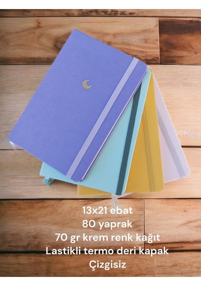 4 Adet Her Biri 80 Yaprak 13x21 Çizgisiz Termo Deri Ciltli Defter Pastel Renk 70 Gr Krem Renk Kağıt Çok Renkli