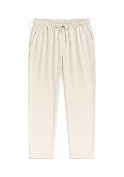 Redline Luxe Erkek Baggy Keten Karışımı Rahat Pantolon Bol Paça Yeni Sezon Bej