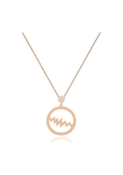 Diamond Line Gülaylar Pembe Altın 14 Ayar Nabız Kolye