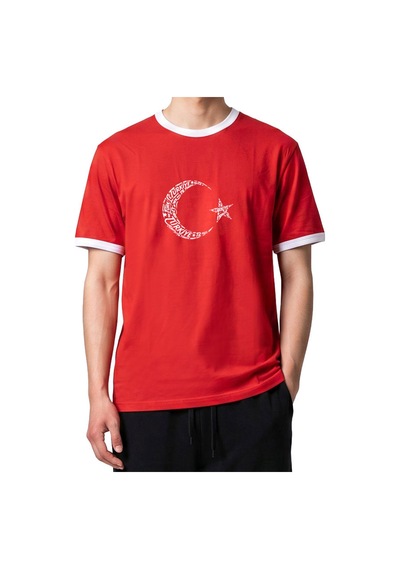Sportive Türkiye Baskılı Çocuk Kırmızı Günlük Stil T-shirt 26du0004-krm