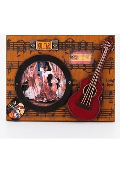 Dekoratif Metal Çerçeve Gitar Dekorlu