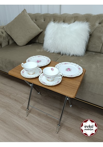 Evko Mobilya Çanta Zigon Sehpa, 4'lü Sehpa, Zigon Sehpa, Servis Sehpası, Mdf Mebran Sehpa, Katlanır Sehpa -