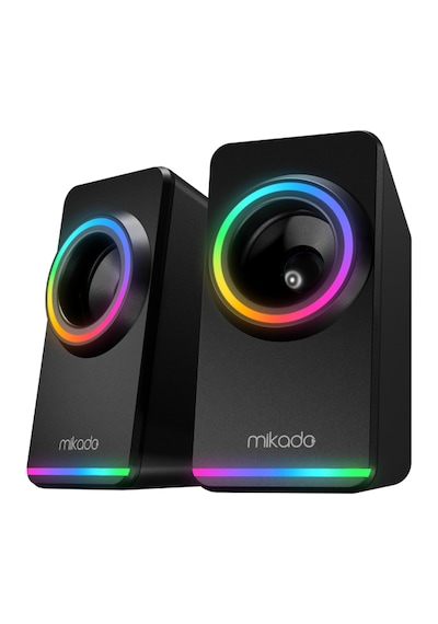 Mıkado Md-182 2.0 3w 2 Sıyah Rgb Aydınlatmalı Usb + 3.5mm Usb 5v