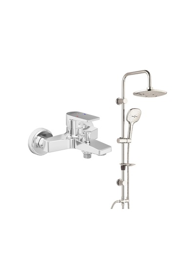 Eca Dalia Banyo Bataryası+T-May Banyo Ayvacık Elips Tepe Duş Takım Krom