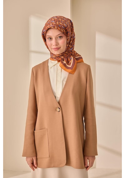 Silk Home Aura Eşarp 140006-12 Taba, Kahve, Bej, Mavi