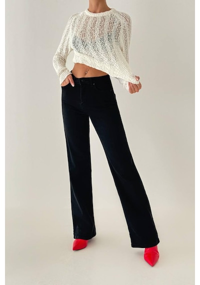 Lacarino 7596 Kadın Jean Pantolon Black
