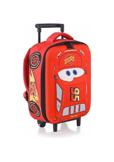 Ottonya Cars Çekçekli Anaokulu Çantası , Çift Gözlü Kalemlik - Hotwheels Aluminyum Matara Kirmizi