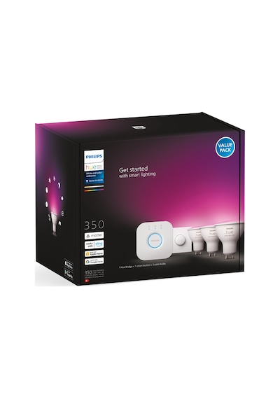 Philips HueWCA 4.3W GU10 Renkli Spot Akıllı Ampul 3'lü Başlangıç Seti (Butonlu)