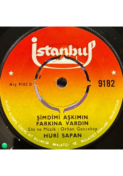 Huri Sapan - Gözlerim Yolda Kaldı / Şimdimi Aşkımın Farkına Vardın 45'lik Plak