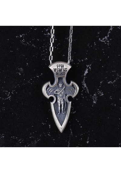 Melek Michael Kolye - 925 Ayar Gümüş Gotik Kolye